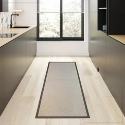 Tapete de Cozinha 50x140cm Multi Kacyumara Amend Bege Antiderrapante Emborrachado Área Gourmet