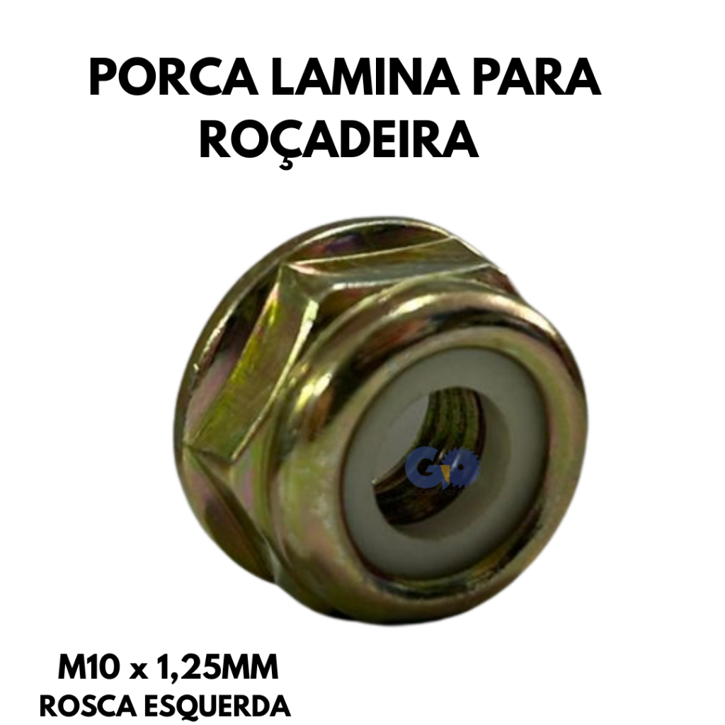 PORCA LAMINA ROSCA ESQUERDA 10MM PARA ROÇADEIRA em Oferta na Shopee