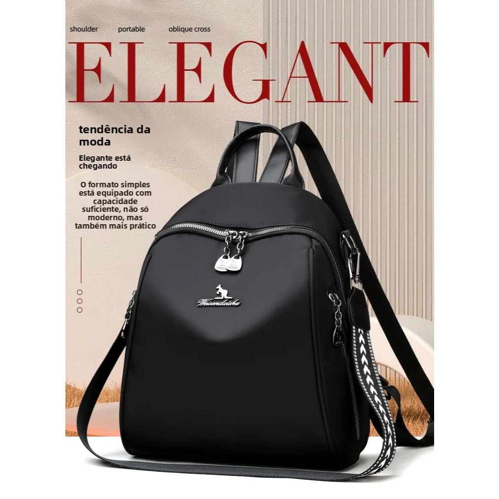 Mochila Feminina  Couro PU Alta Qualidade Bolsa Media  com alça de ombro em Oferta na Shopee