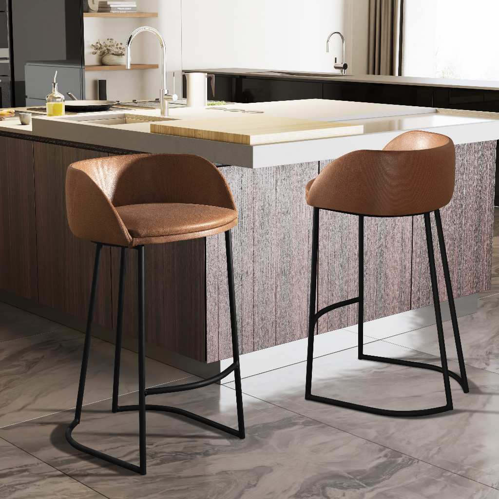 Kit 2 Banquetas Holanda Bancada Balcão Área Gourmet Lazer Externa Couro PU - MJL