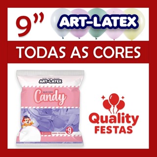BALÃO Nº 9 REDONDO CANDY COLOR ***ART LATEX *** TODAS AS CORES ***  PCT 25 UNIDADES - PARA TODOS OS EVENTOS em Oferta na Shopee
