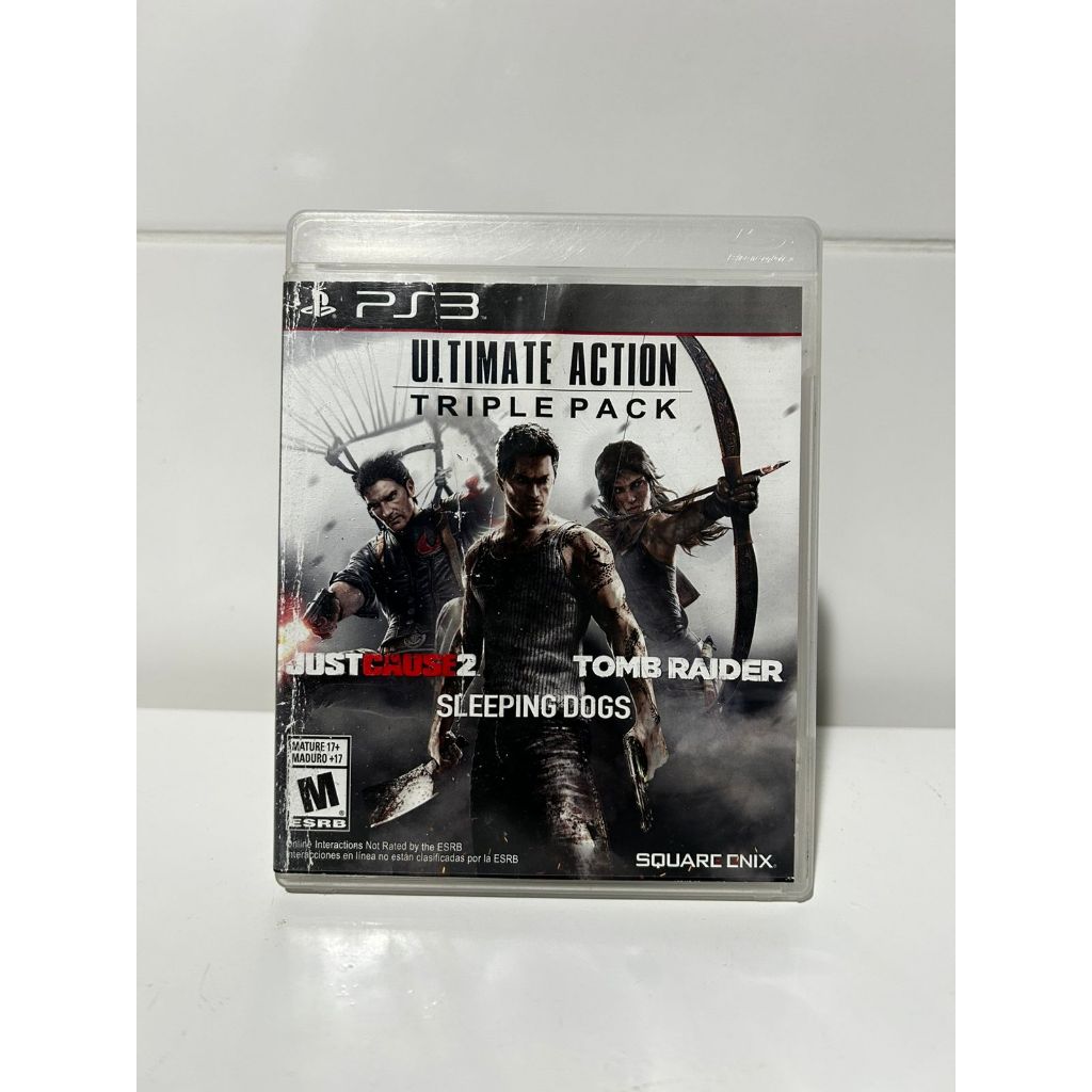 Ultimate Action Triple Pack (3 em 1) - PS3 (Just Cause 2 + Sleeping Dogs + Tomb Raider)