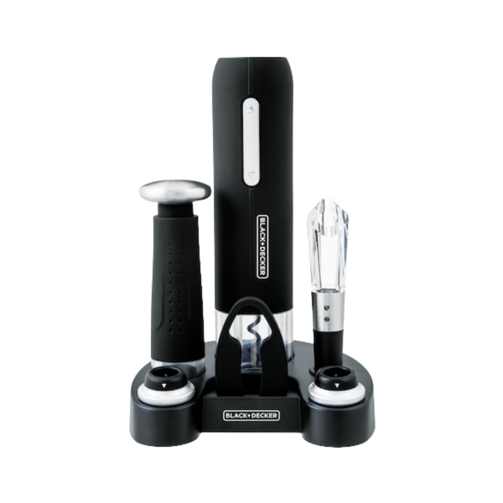 Kit Abridor de Vinho Wine Set Recarregável Modelo W20 Preservador Bivolt Black D