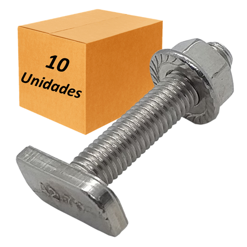 10 Parafusos T Cabeça De Martelo M8x40mm Energia Solar
