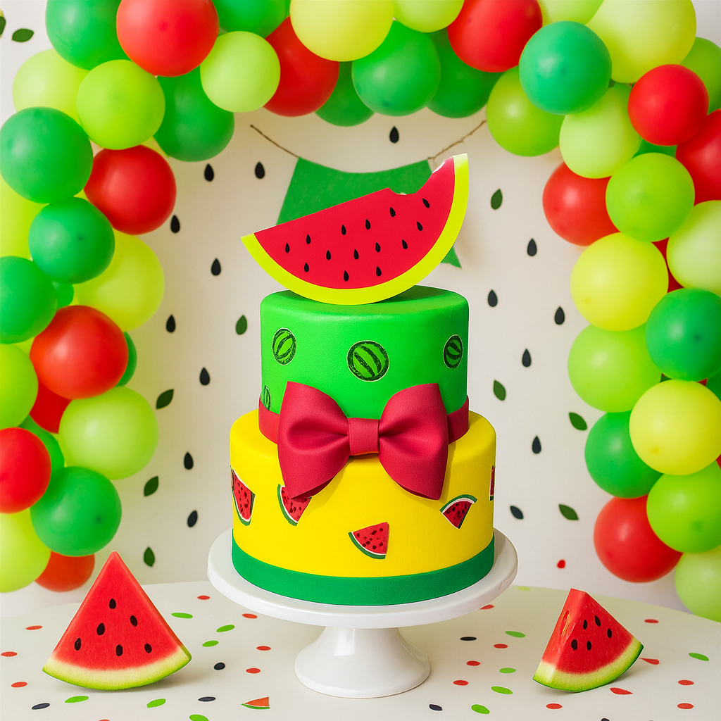 Bolo Fake / Falso Tema Melancia - Ideal Pegue E Monte em Oferta na Shopee