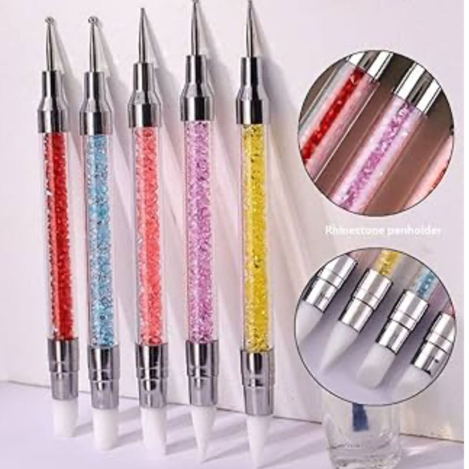 KIT 5 Canetas Pega Strass Pedraria Caviar Joias De Unhas Manicure