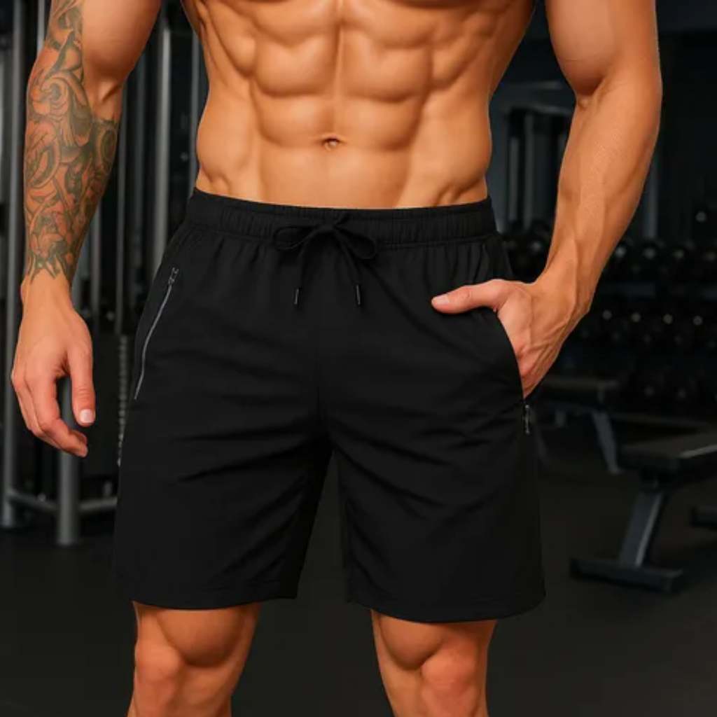 Short Masculino Bermuda Praia 2 Bolsos Zíper Secagem Rápida