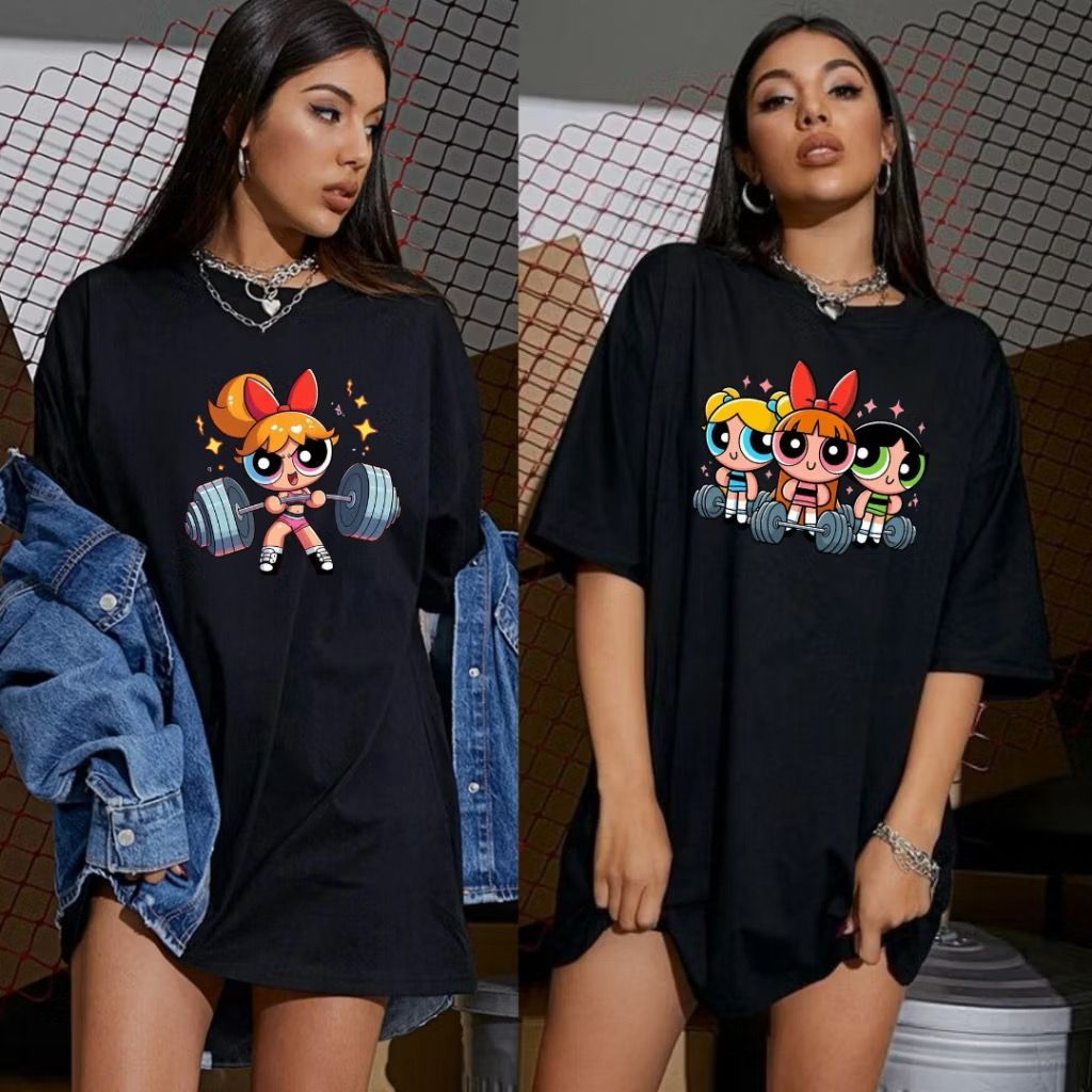 Kit 2 Camisetas Feminina Meninas Super Poderosas Treino Academia Blusa Crossfit Corrida Blusão Fitness