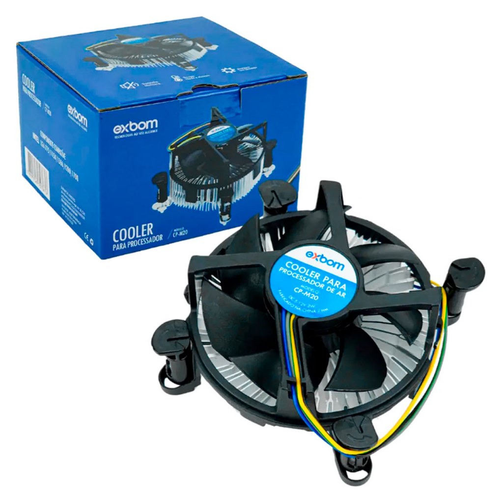 Cooler Para Processador Fan Ventoinha 75mm Soquete Lga 775 115x 1366 1155 1150 1156