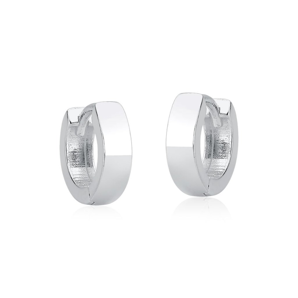 Brinco Argola de Prata 925 Click Redonda Lisa em Oferta na Shopee