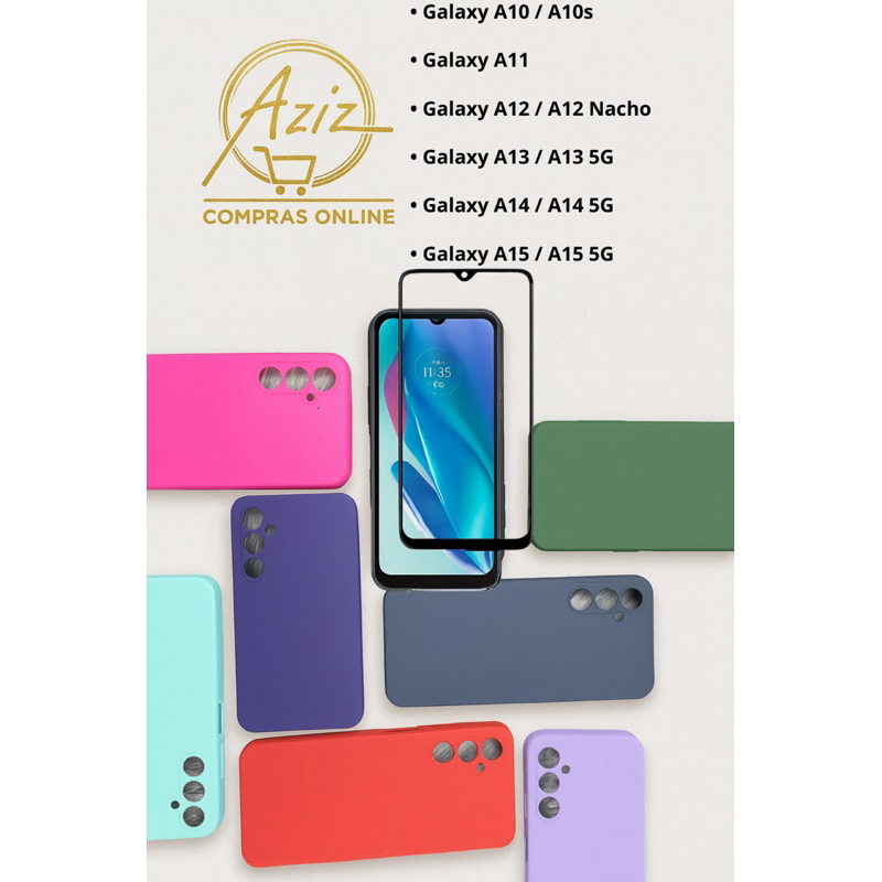 Capa Premium + Película de Vidro p/ Galaxy A10/A10s/A11/A12/A13/A13 5G/A14/A14 5G/A15/A15 5G – Silicone Aveludado