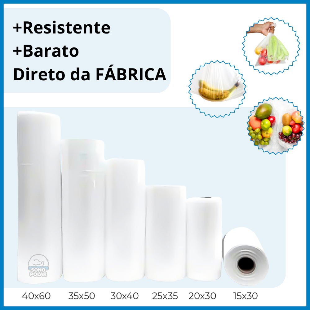 Imagem Bobina de Sacos Plásticos Picotada Para Alimentos Super Resistente Mercado Freezer Na Promoção