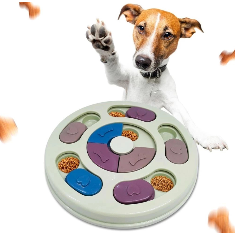 Brinquedo Comedouro Interativo Inteligente para Cães e Gatos Quebra Cabeça Esconde Ração