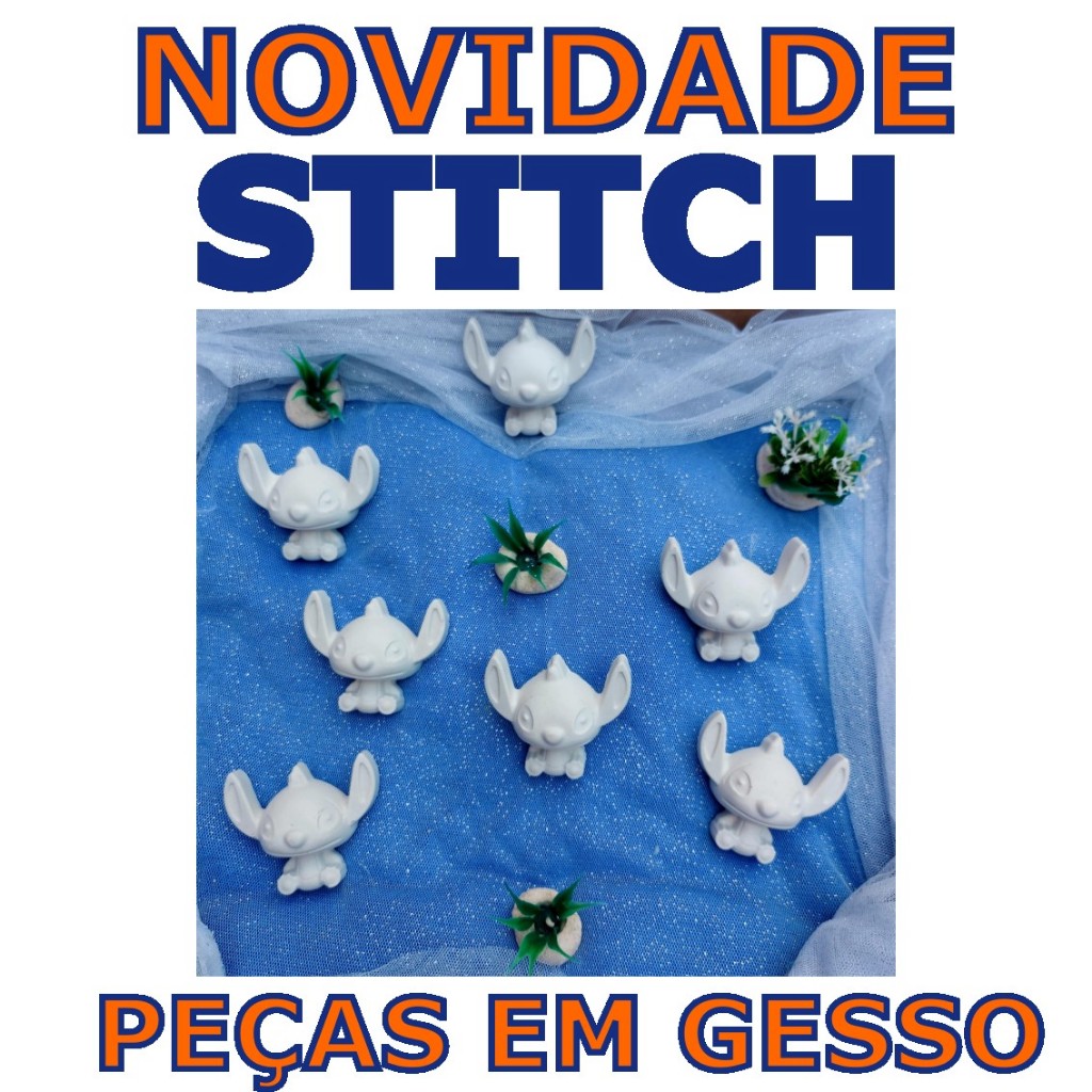 Peças em Gesso tema STITCH - Opção com 25, 40 ou 80 unidades.