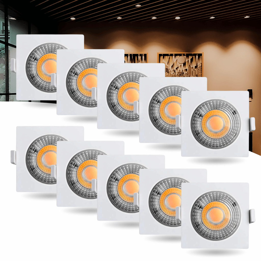 Kit 10 Spot Led 5w Smd Direcionável Quadrado Luz Branco Neutro em Oferta na Shopee