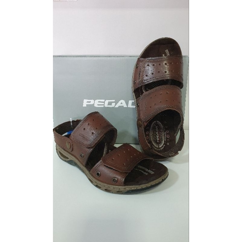 Pegada sandália masculina em couro pinhão 131668