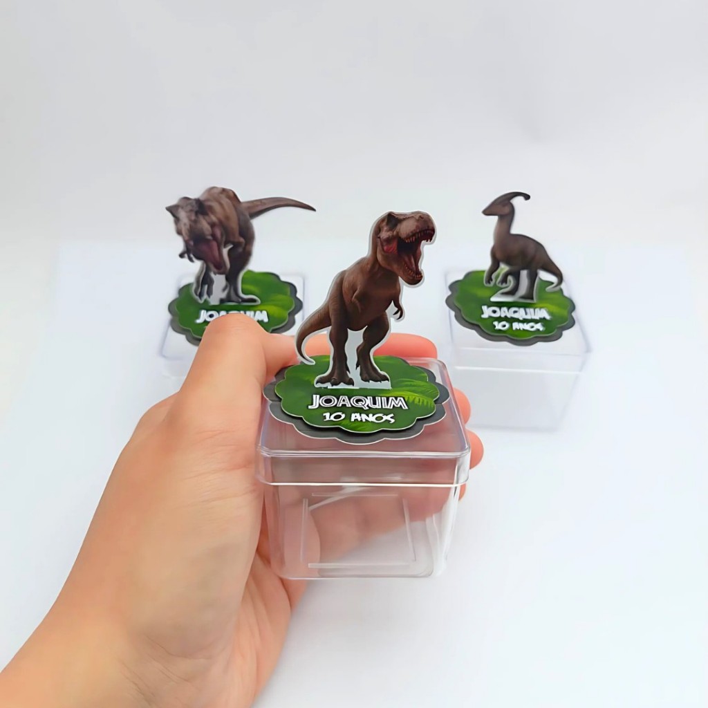 Aplique em Pé 3D Dinossauro Jurassic Park Personalizado - Lembrancinha de Festa - Aniversário