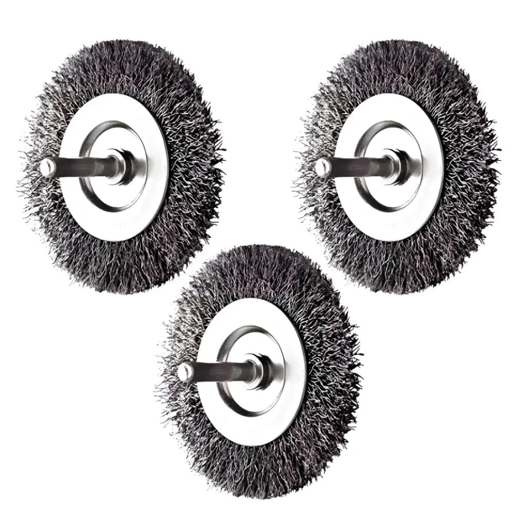 Kit 3 Escova De Aço Circular 50mm Com Haste em Oferta na Shopee