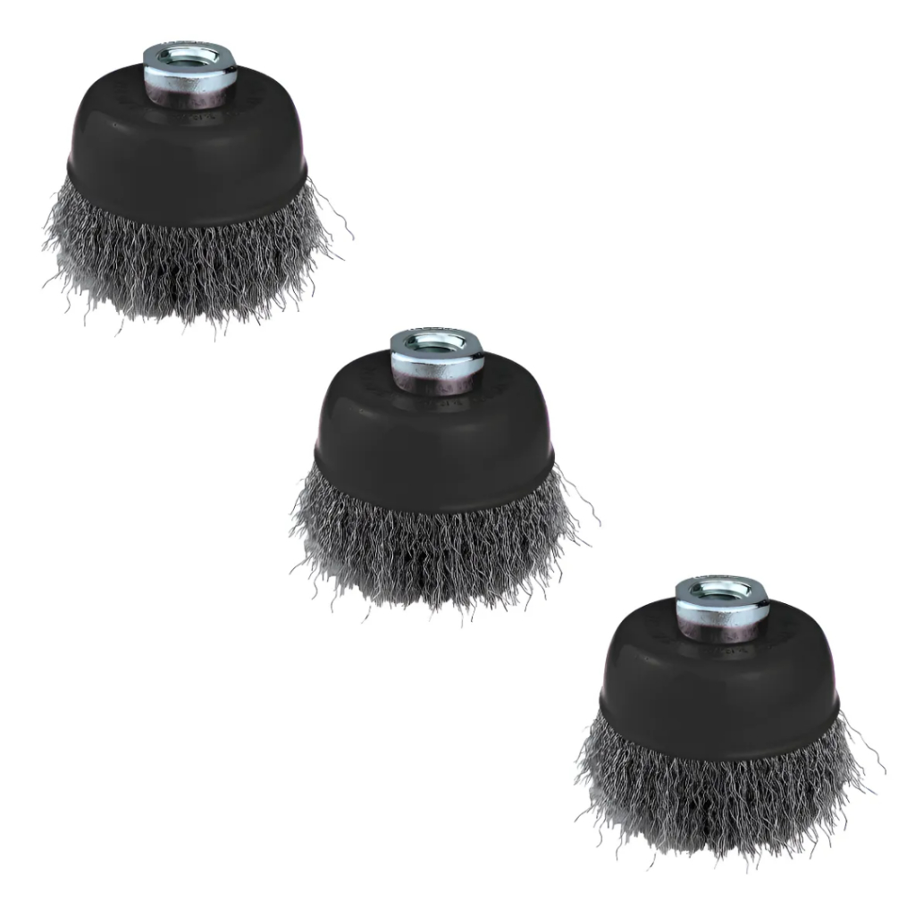 Escova Copo Aço Ondulado 3 Pol. Rosca M14 1 Linha Lixadeira kit c/3 em Oferta na Shopee