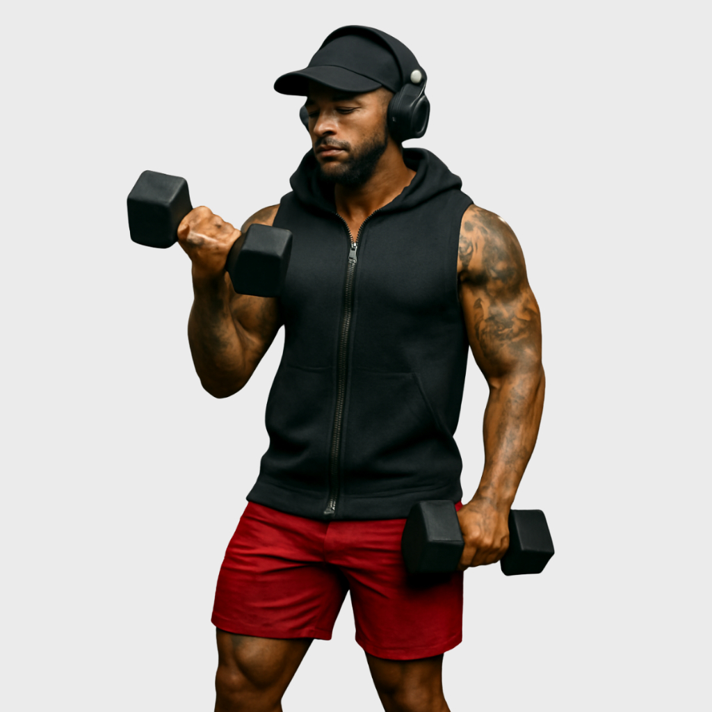 Colete Dry Fit sem Manga com Capuz – Confortável, Estiloso e Versátil Regata Masculino