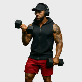 Colete Dry Fit sem Manga com Capuz – Confortável, Estiloso e Versátil Regata Masculino