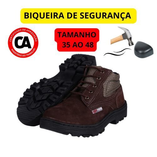 Botina Nobuck de Amarração – Calçado de Segurança em Couro Confortável