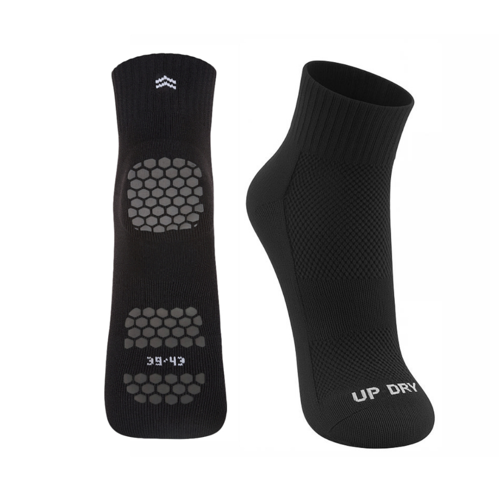 Meia Up Dry Antiderrapante Hidroginástica Yoga Pilates Respirável Elástica Sola Emborrachada Grip