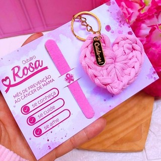 Lembrancinha Outubro Rosa/Chaveiro/mini lixa/card