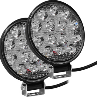 2x Farol De Milha 14 Leds 42w 12v/24v Redondo Offroad 6000k em Oferta na Shopee