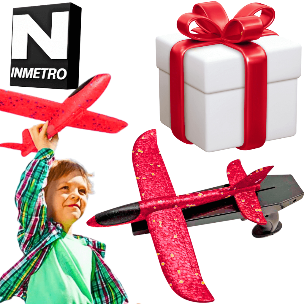 Avião Planador + Lançador Não precisa de pilhas nem baterias Brinquedo educativo DIY Criança 3 Anos