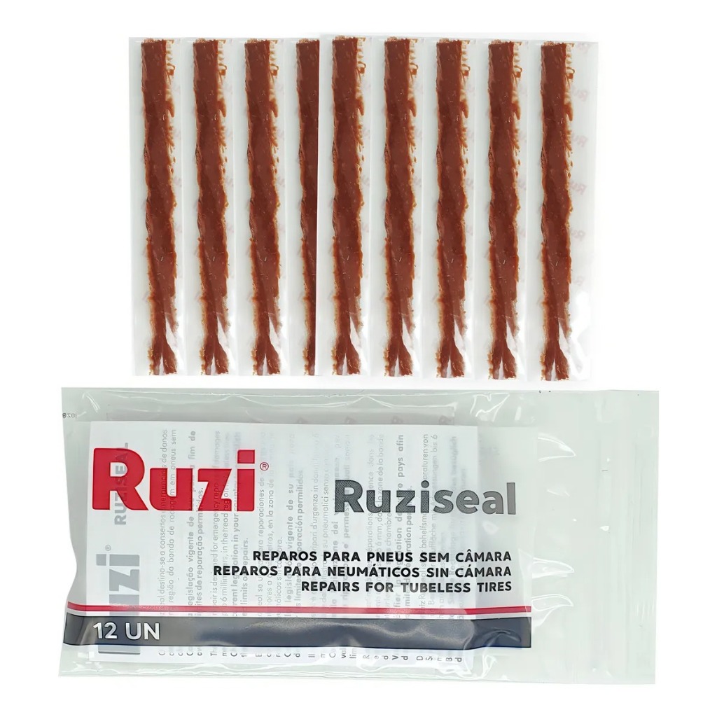 12 Reparos Ruziseal Macarrão Tripa Conserto Pneus S/ Camara
