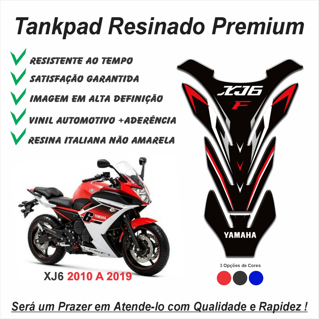 Adesivo Protetor de Tanque Tankpad 3d Resinado Moto Yamaha XJ6 F 2010 a 2019