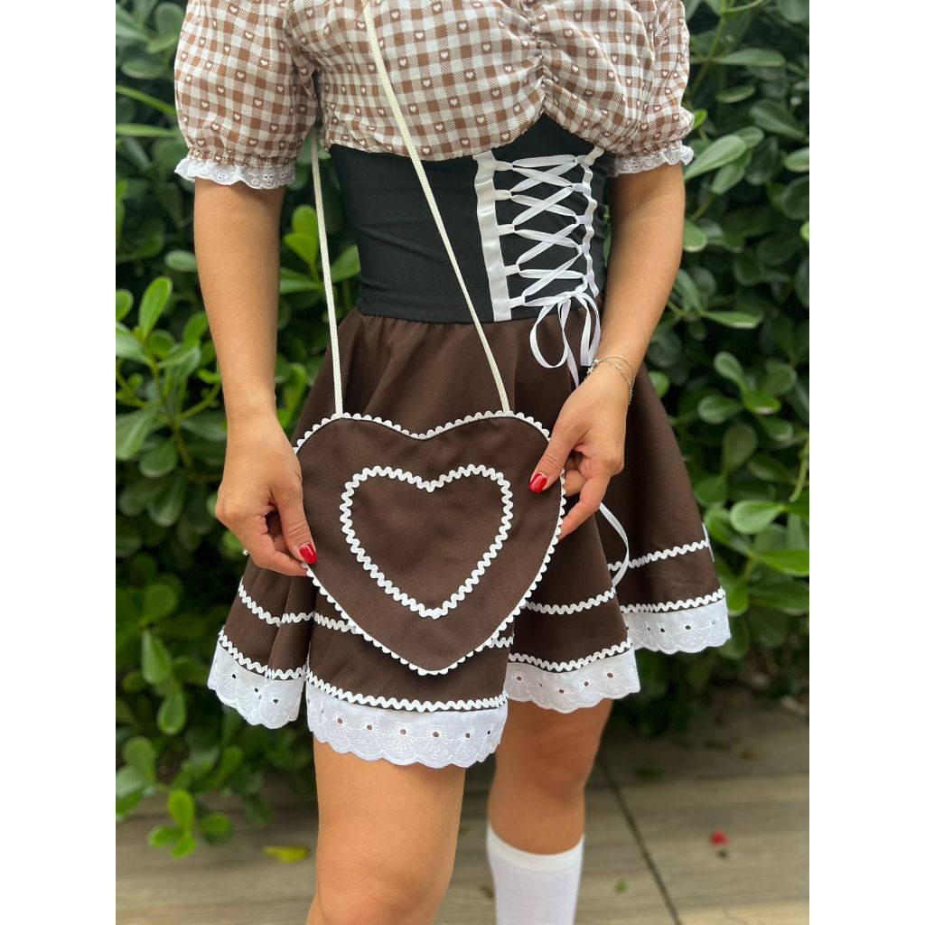Bolsa em formato de coração - Oktoberfest Acessório Traje típico Frida — imagem 2 de 2