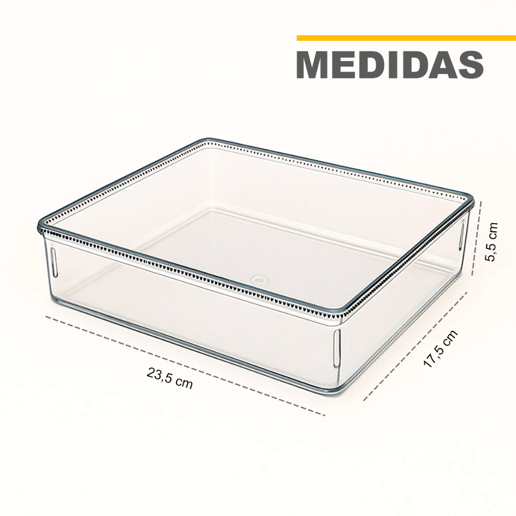Kit 21 Organizadoras em Acrílico Transparente Multiuso para Casa e Escritório