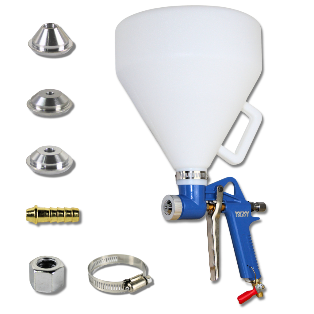 Pistola De Textura Chapisco Grafiatos Com 3 Bicos 4mm / 6mm / 8mm E Funil 5 Litros Tp-5000 Profissional Wwsoldas em Oferta na Shopee