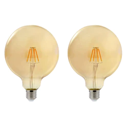 Kit 2x Lâmpada Filamento LED G125 Retrô Vintage 4W 2200K E27 Bivolt