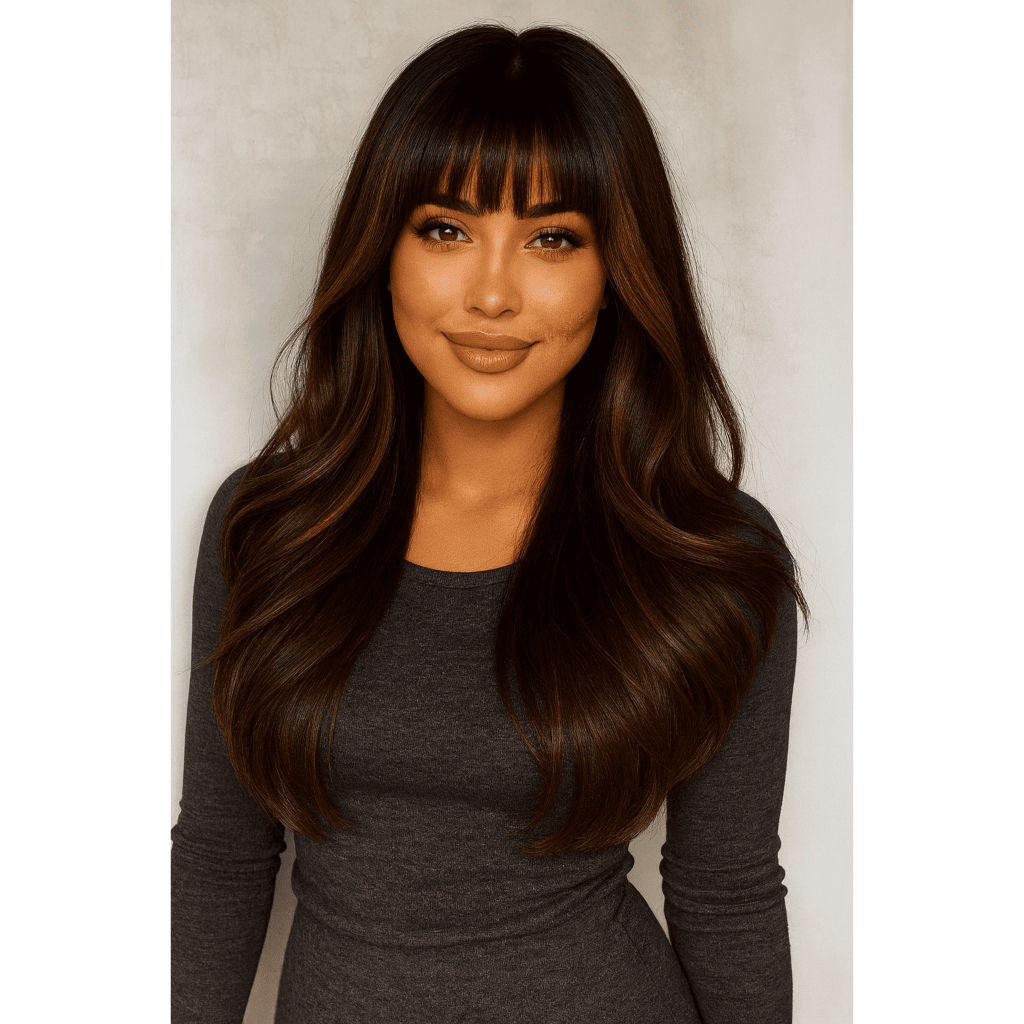 Peruca Lisa Com Franja Lace Weng Fibra Futura 70cm em Oferta na Shopee