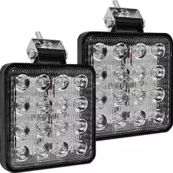 2x Farol De Milha 16 Leds 42w 12v/24v Quadrado Offroad 6000k