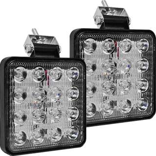 2x Farol De Milha 16 Leds 42w 12v/24v Quadrado Offroad 6000k em Oferta na Shopee