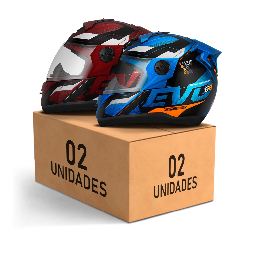 Kit 2 Capacetes Fechado G8 Evo Narigueira Oferta Barato Nfe em Oferta na Shopee