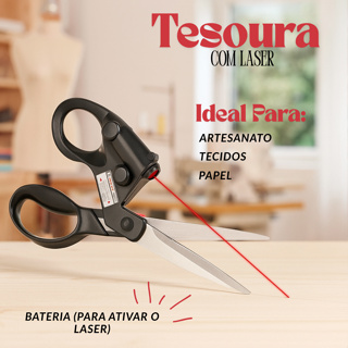 Tesoura de Costura em Aço Inox com Laser para Cortes Precisos em Tecido, Papel e Artesanato em Oferta na Shopee