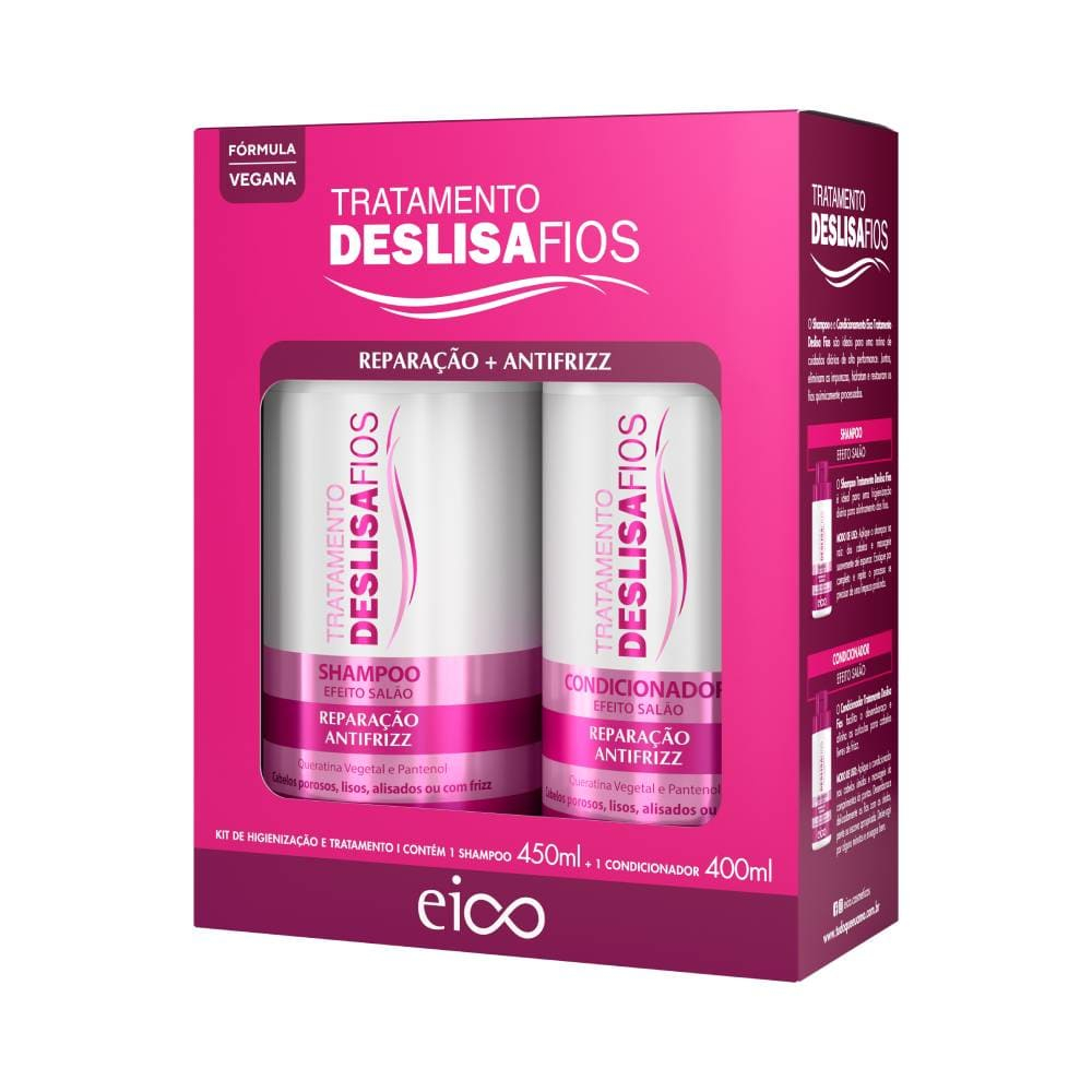 Kit Eico Deslisa Fios Shampoo + Condicionador 450ml em Oferta na Shopee