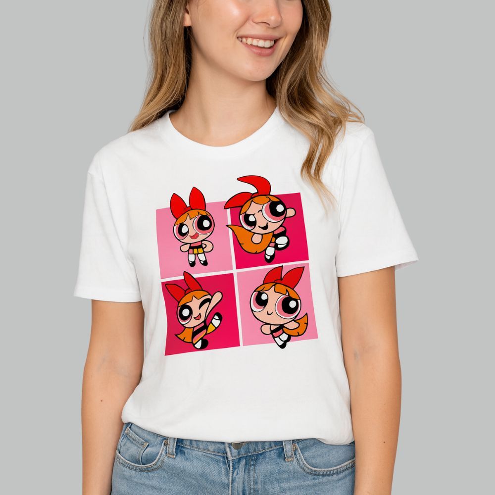 Camiseta Feminina Branca Lindinha Meninas Superpoderosas 100% Algodão Premium