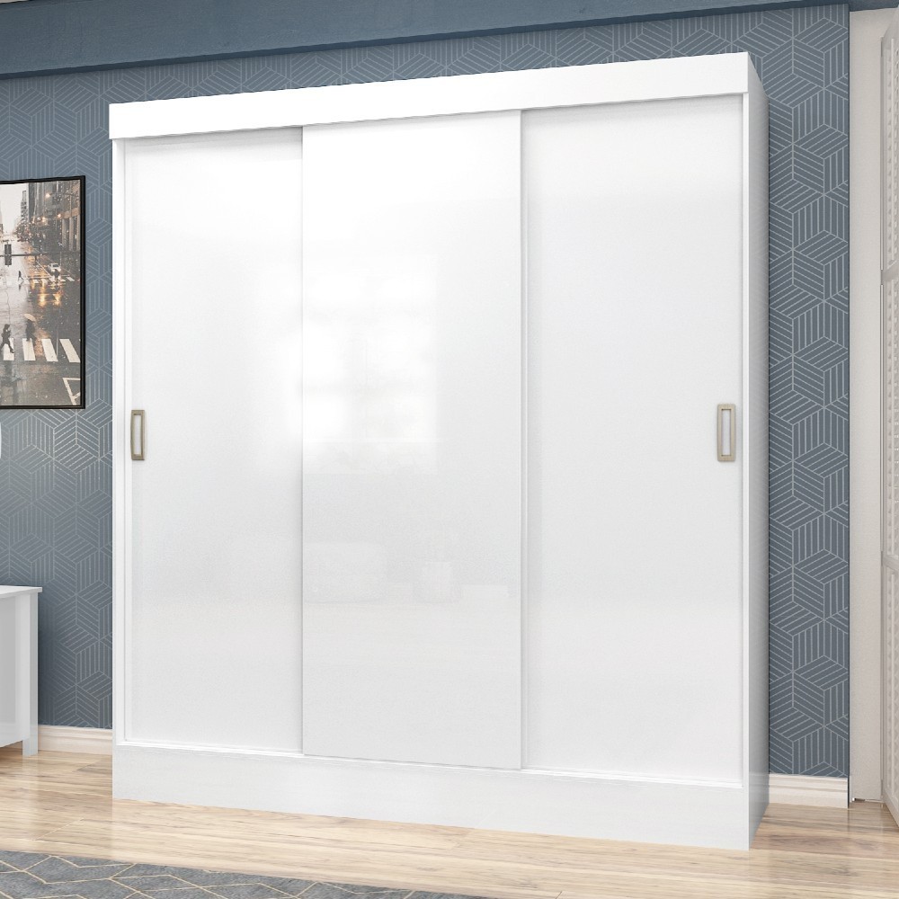 Guarda Roupa Casal 3 Portas de Correr San Marino Maxel Móveis em Oferta na Shopee