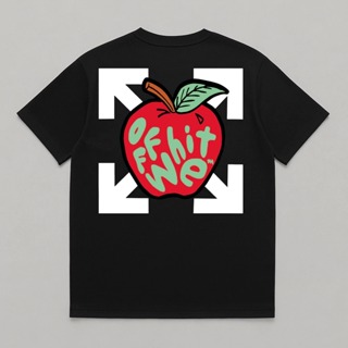 camiseta streetwear off-white apple em Oferta na Shopee