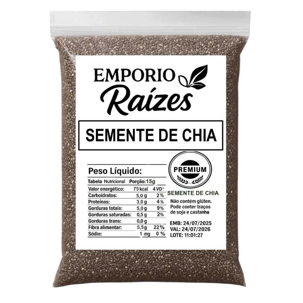 Semente de Chia 1kg 100% Natural Sem Glúten