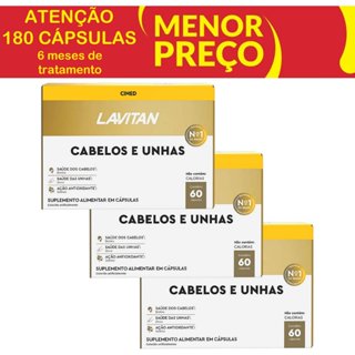 Kit 3 und Lavitan Cabelos e Unhas 60 Cápsulas em Oferta na Shopee