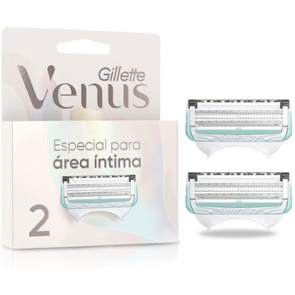 Kit Gillette Venus Especial Área Íntima, Depilação Recarregável Barra Anti-irritação Carga 2 Unid