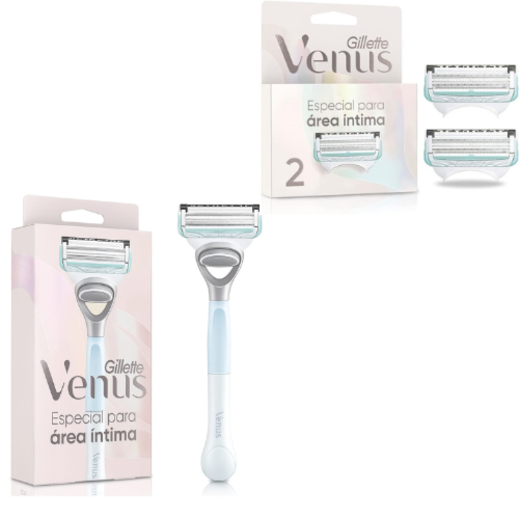 Kit Gillette Venus Especial Área Íntima, Depilação Recarregável Barra Anti-irritação Carga 2 Unid em Oferta na Shopee