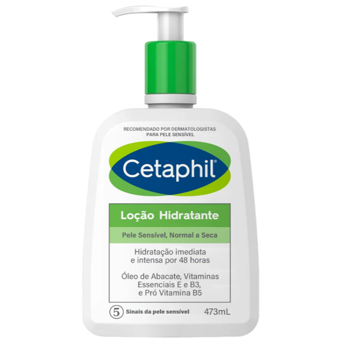 Cetaphil Loção Hidratante 473ml – Creme Para Rosto e Corpo Pele Seca e Sensível Hidratação Intensa